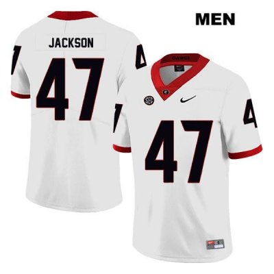 Men's Georgia Bulldogs NCAA #47 Dan Jackson Nike Stitched White Legend Authentic College Football Jersey MQA3754ED